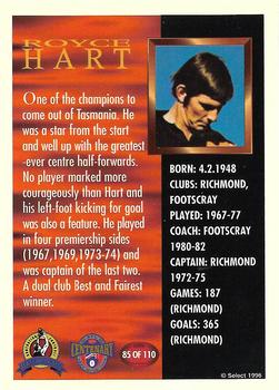 1996 Select AFL Hall of Fame #85 Royce Hart Back